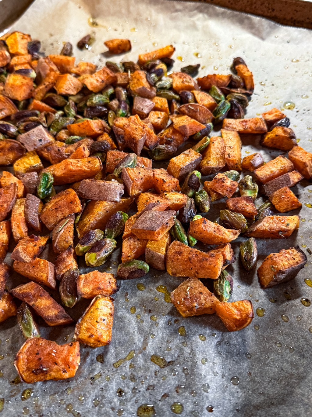 Crispy Roasted Sweet Potatoes with&nbsp;Pistachios